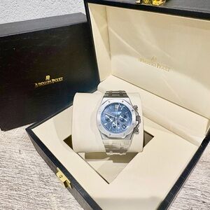 Audemars Piguet Blue Dial Silver Watch